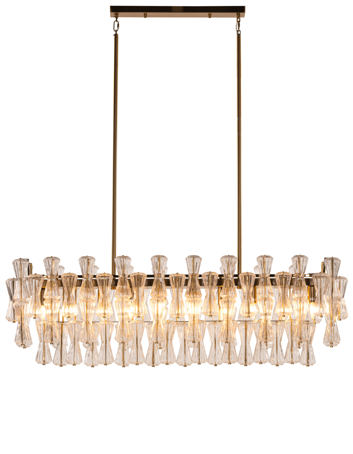 Light Rain (Gold, Textured) Glass Chandelier