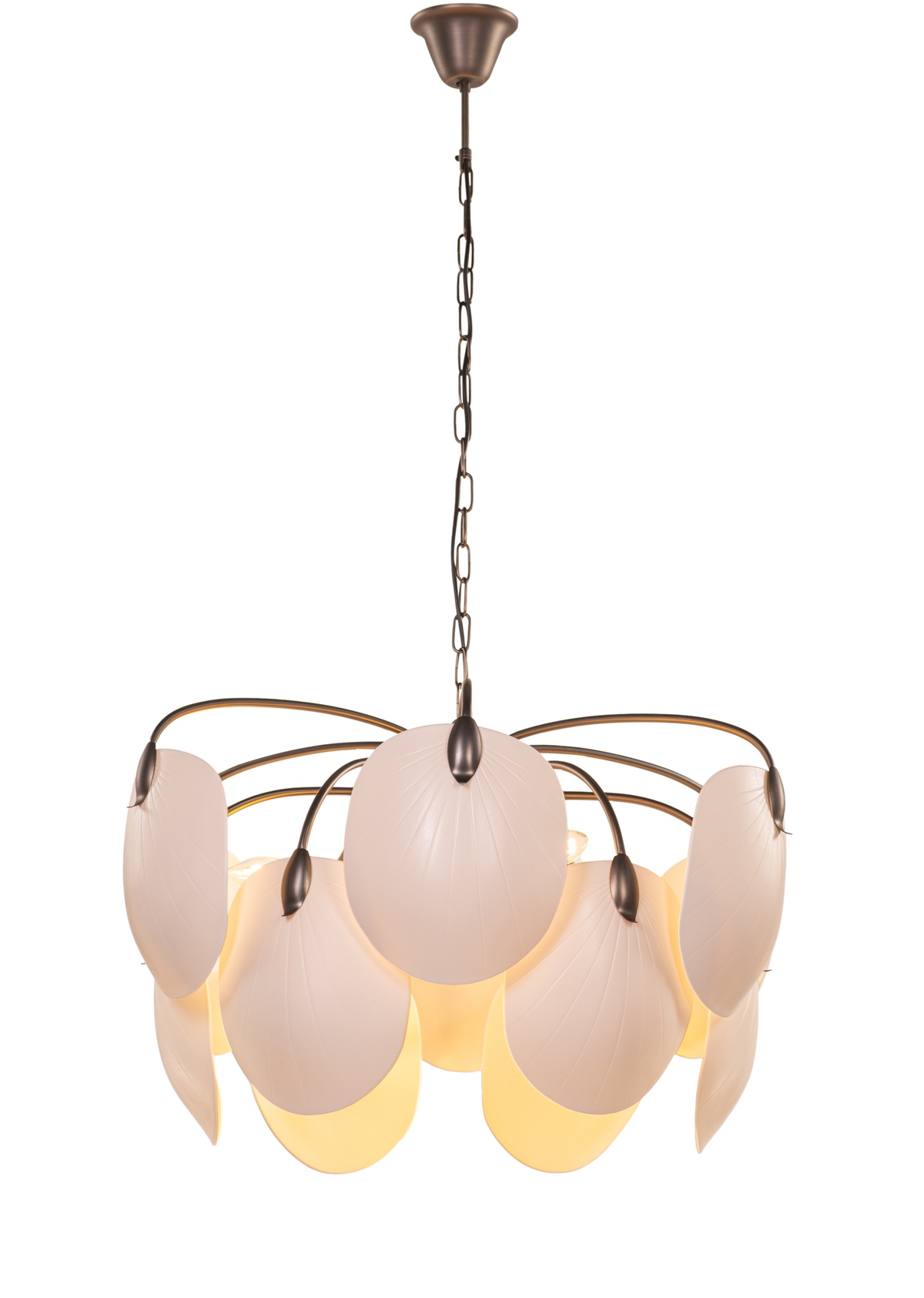 Petaline (Round, Brown, White) Ceramic Chandelier