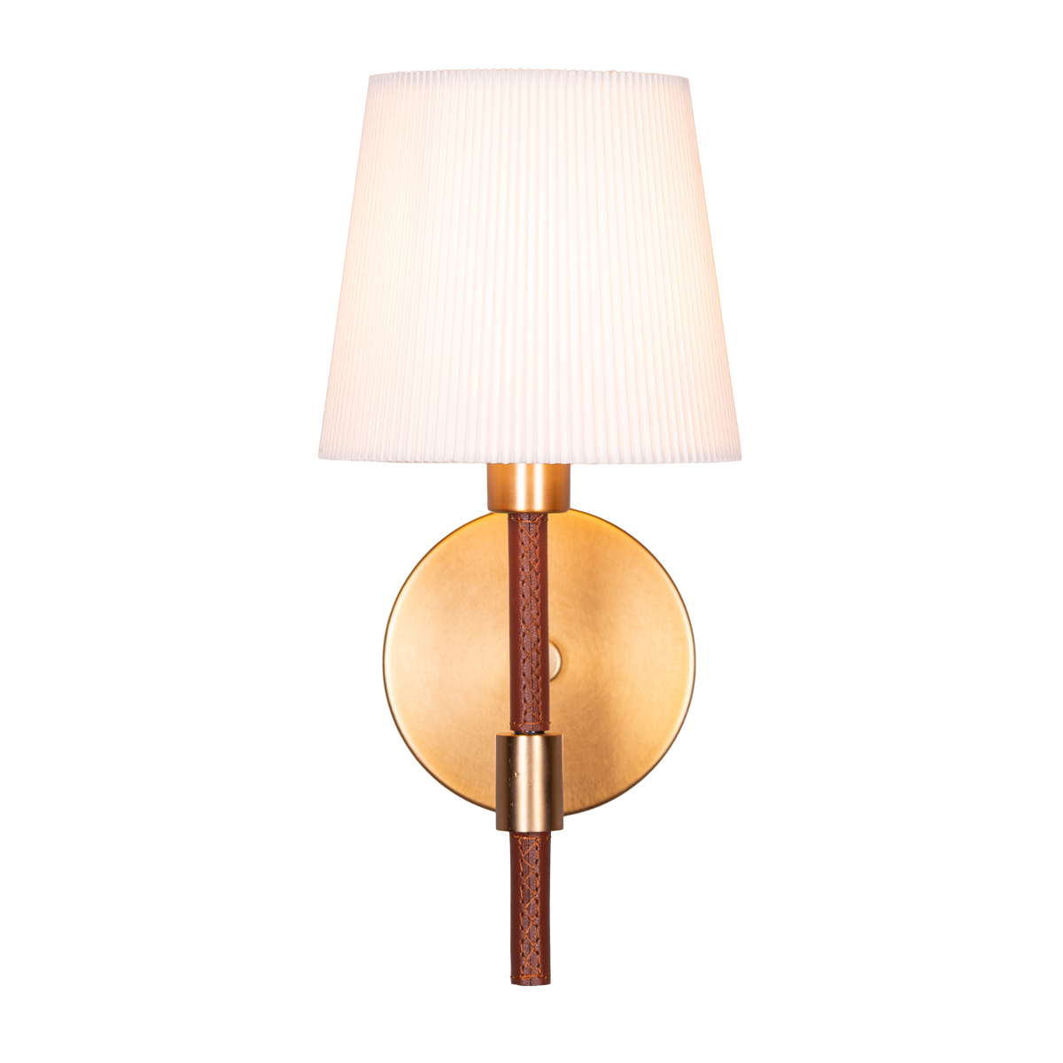 Mayfair Mews (Gold, White) Faux Leather Wall Light