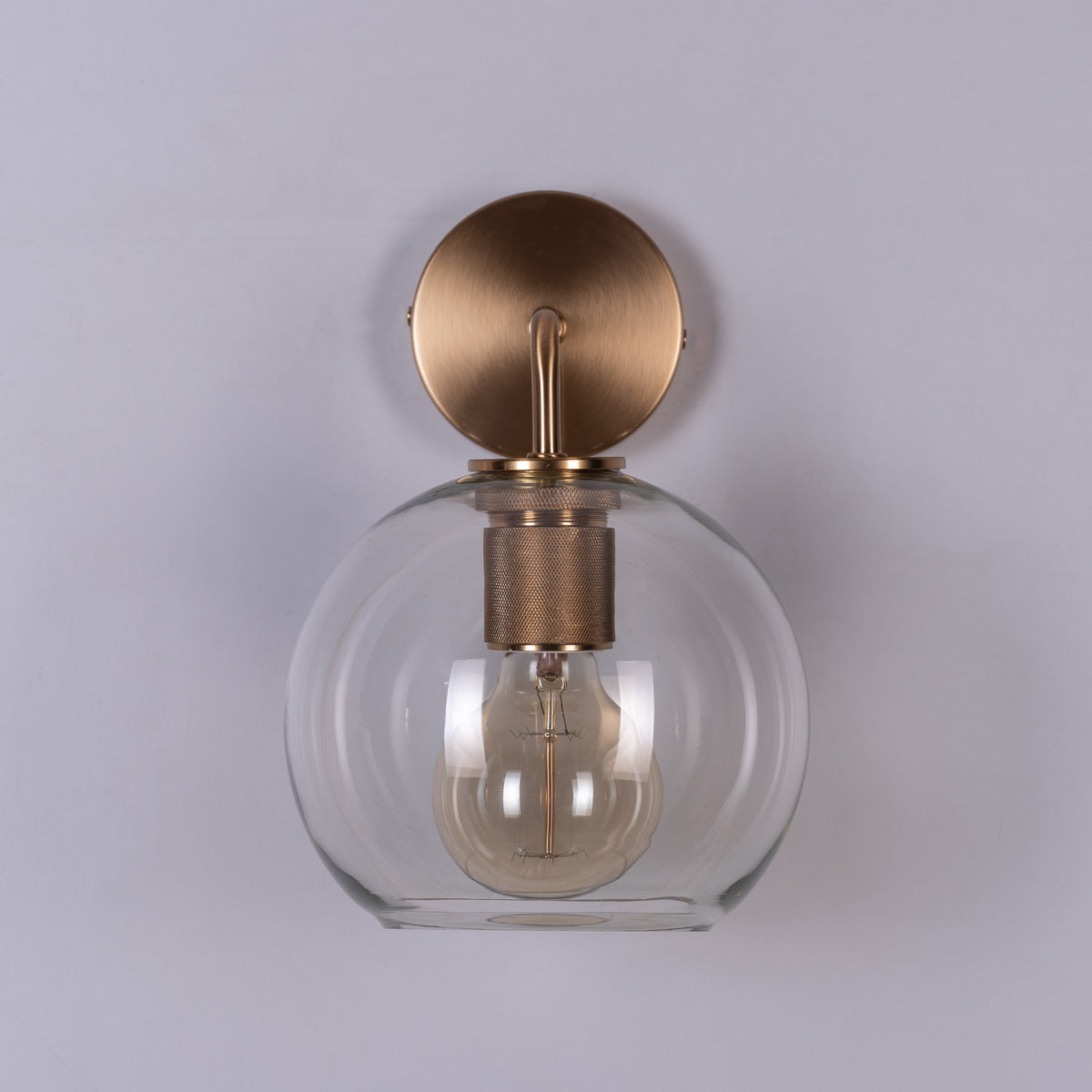 Endgame (Gold) Clear Glass Wall Light