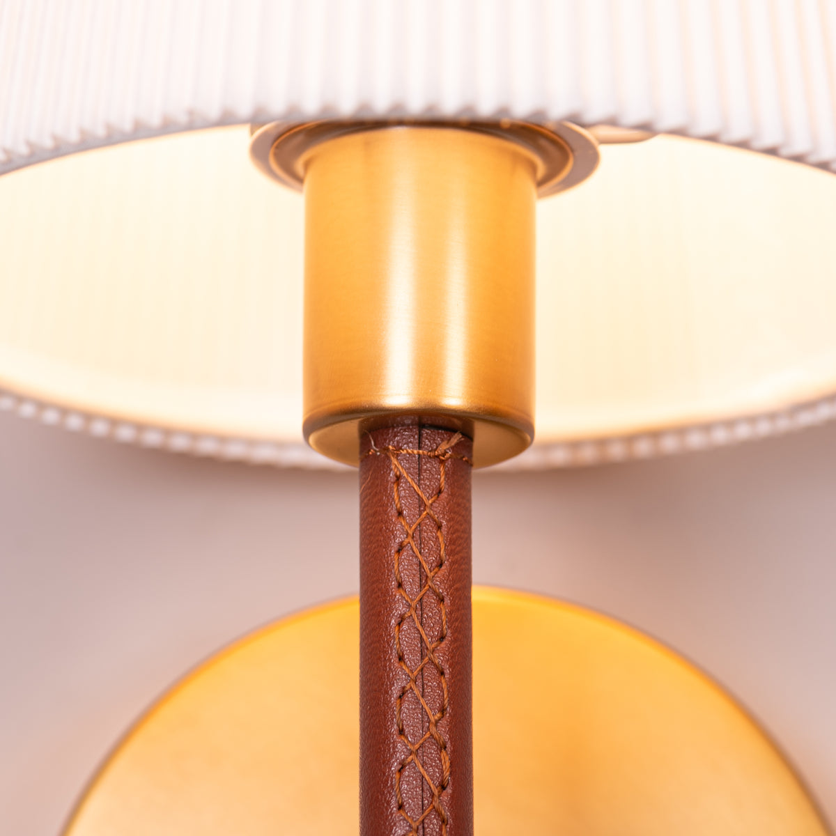 Mayfair Mews (Gold, White) Faux Leather Wall Light