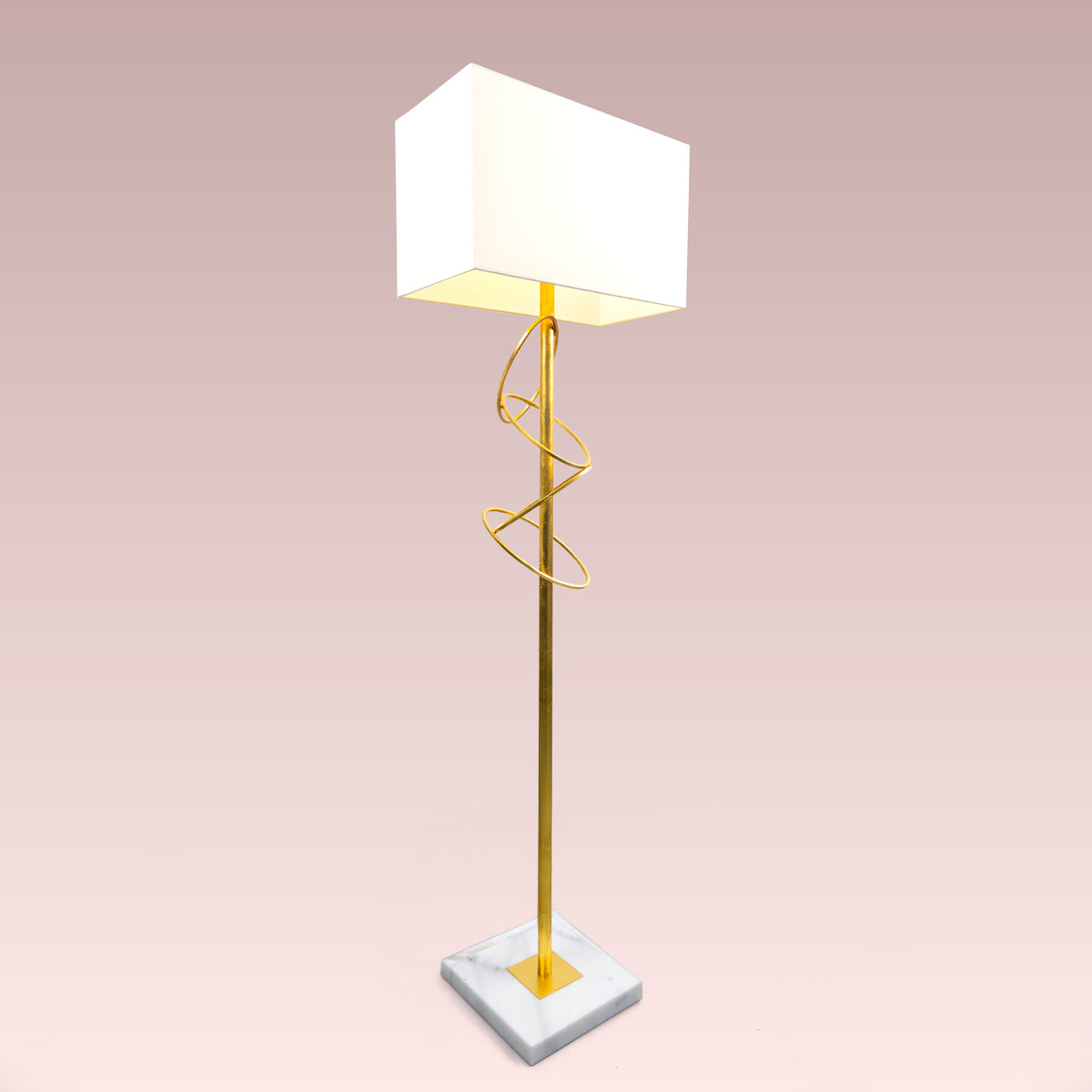 The Gotham Coil Gold Leaf Floor Lamp