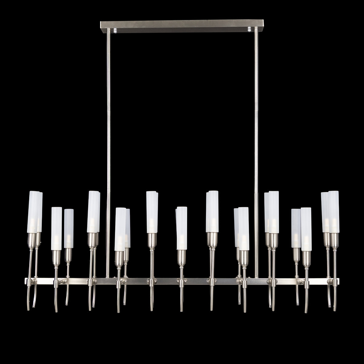 Cavendish (Rectangular, Gold, S.S Finish) Frosted Glass Chandelier