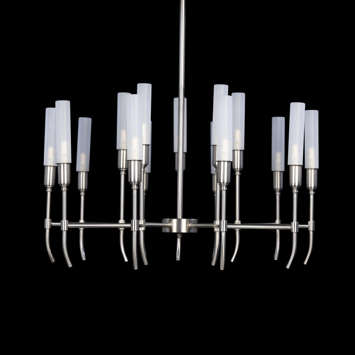 Cavendish (Round, S.S Finish) Frosted Glass Chandelier