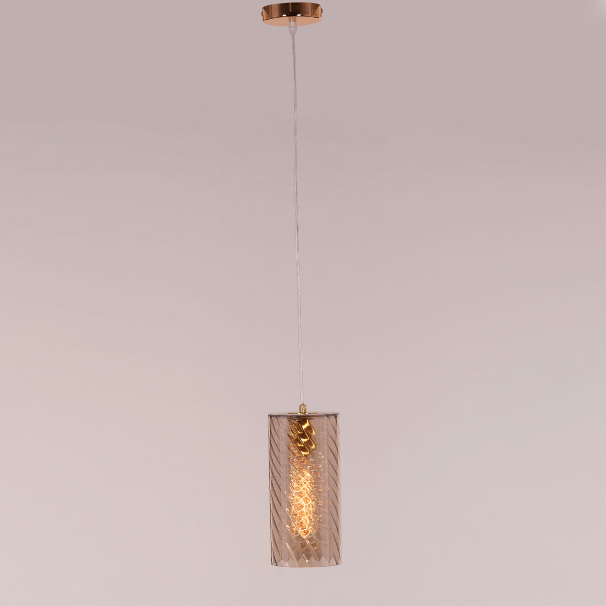 No Words (Amber) Textured Glass Pendant Light