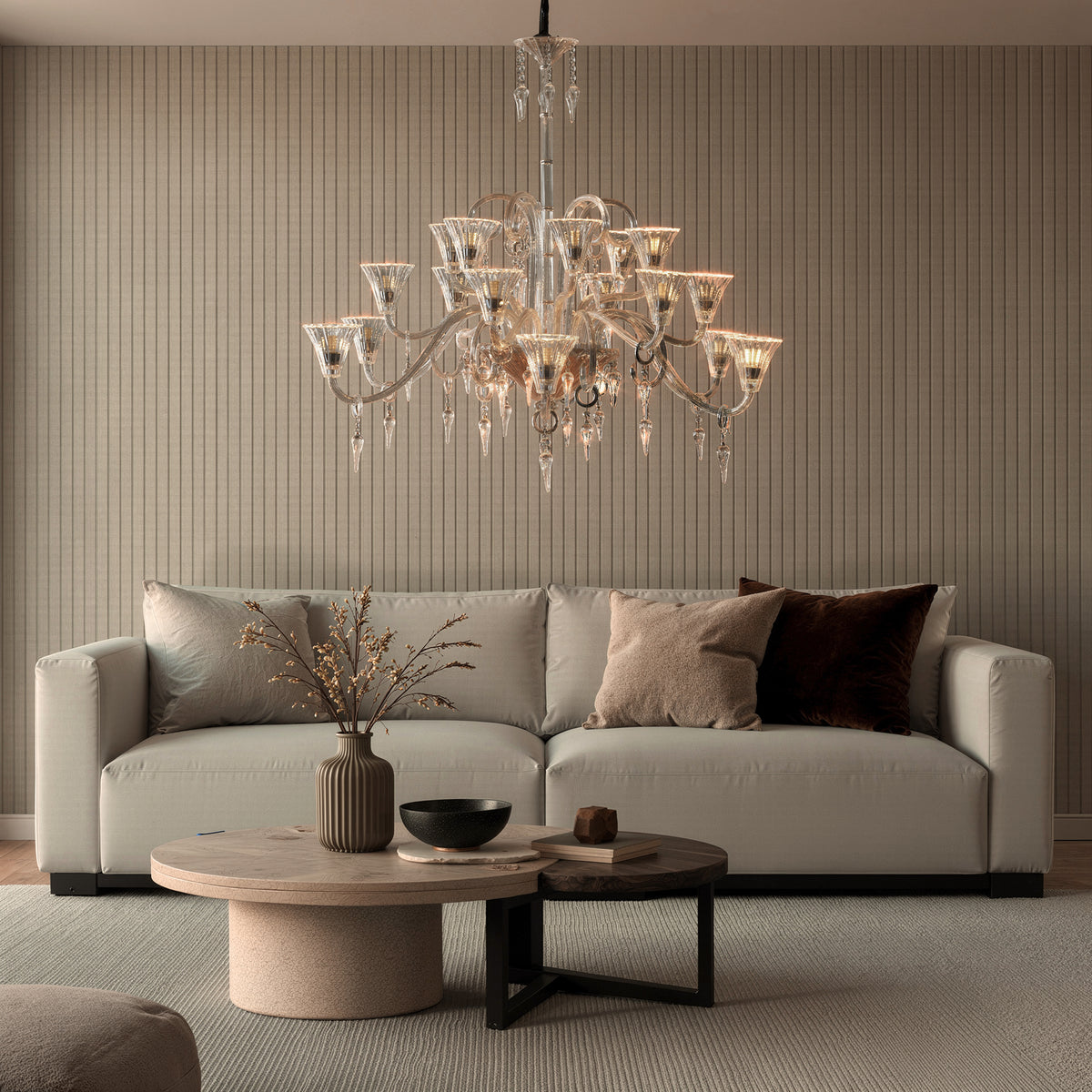 Wealthy Not Rich (Large, Gold) Crystal Chandelier