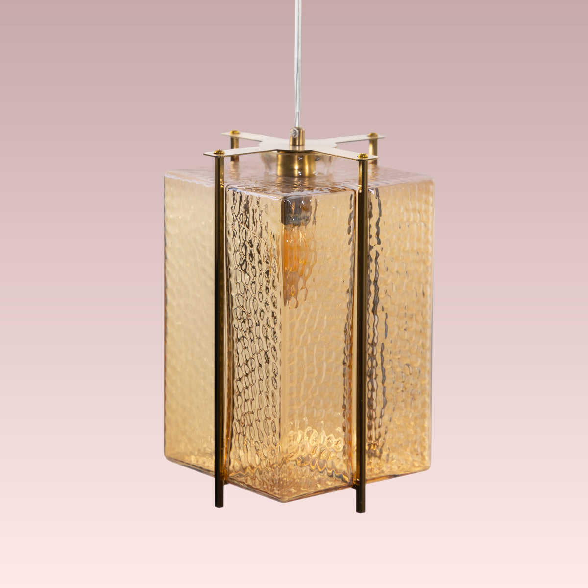 Slideshow (Medium,Clear) Textured Glass Pendant Light