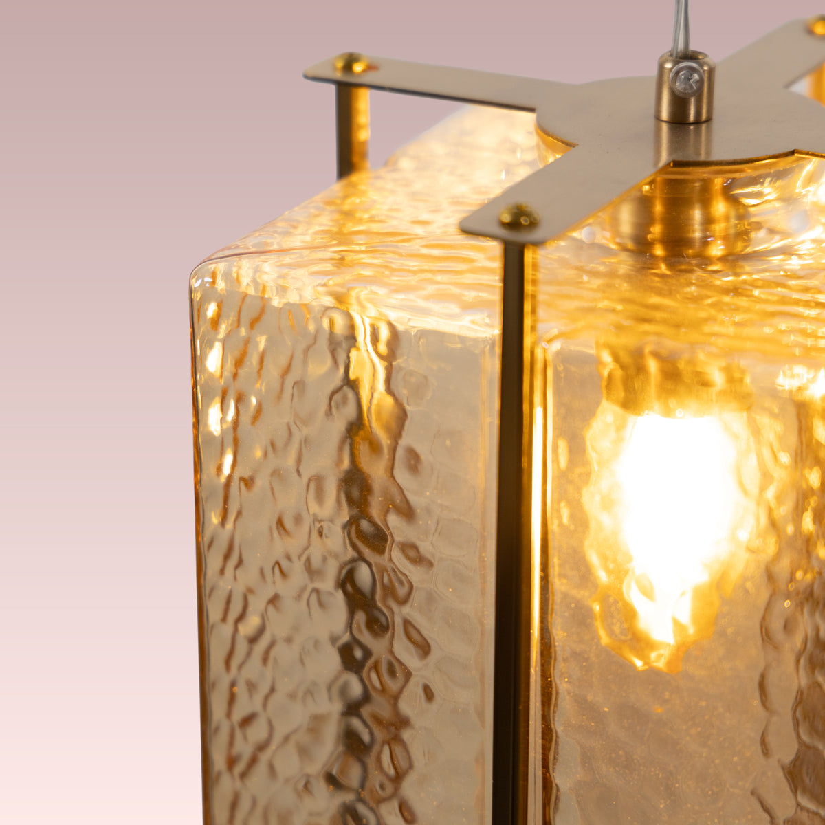 Slideshow (Medium,Clear) Textured Glass Pendant Light