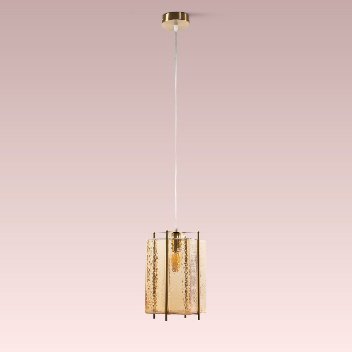 Slideshow (Medium,Clear) Textured Glass Pendant Light