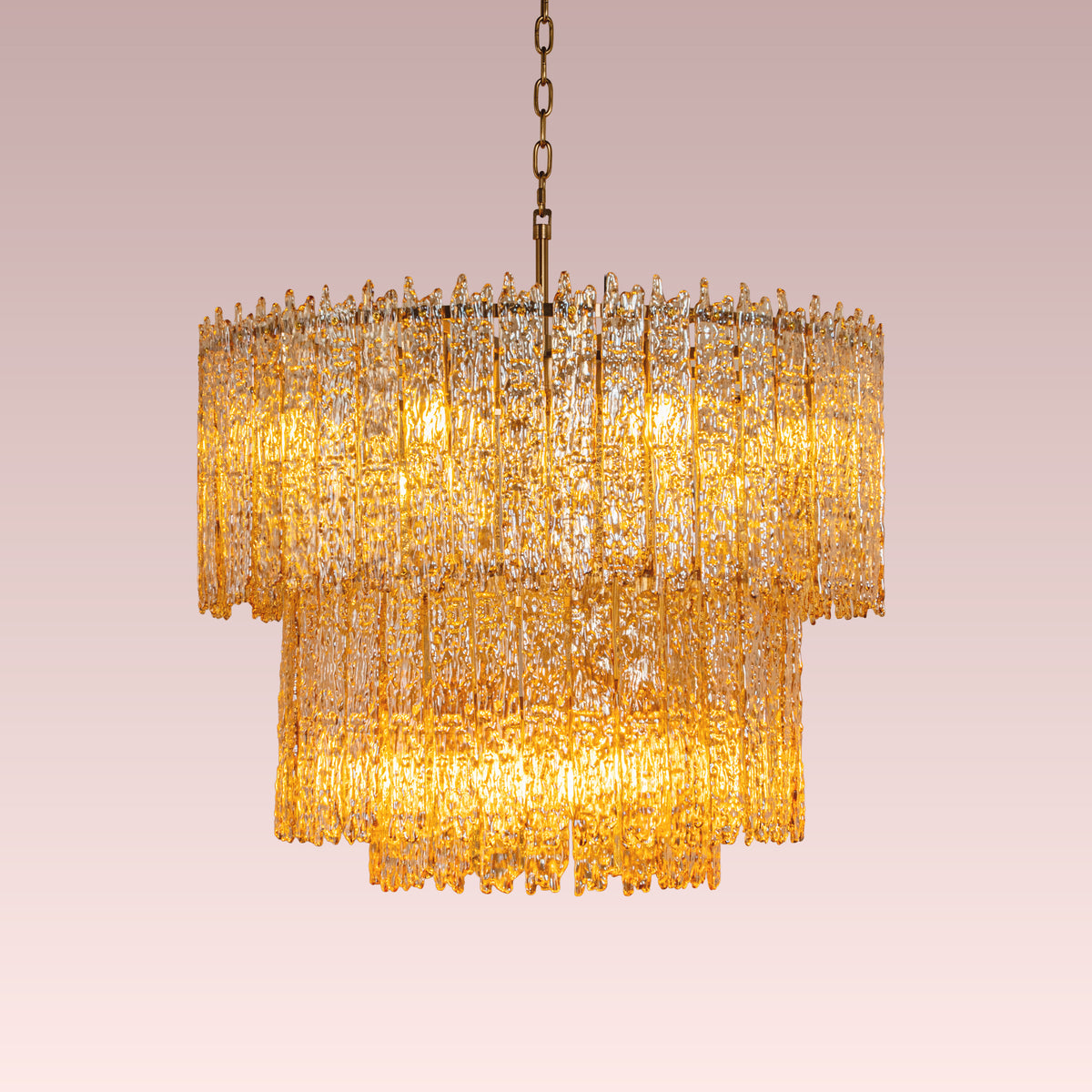 Sweeping Changes (Gold, Round, Molten Wax-Styled) Crystal Chandelier