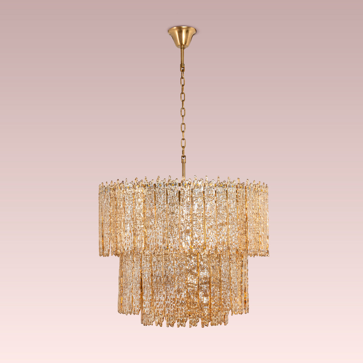 Sweeping Changes (Gold, Round, Molten Wax-Styled) Crystal Chandelier