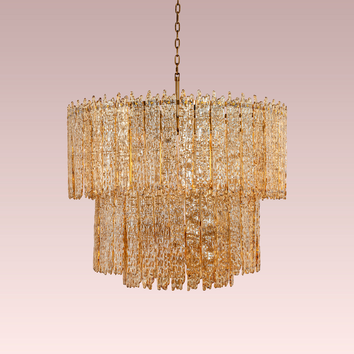 Sweeping Changes (Gold, Round, Molten Wax-Styled) Crystal Chandelier
