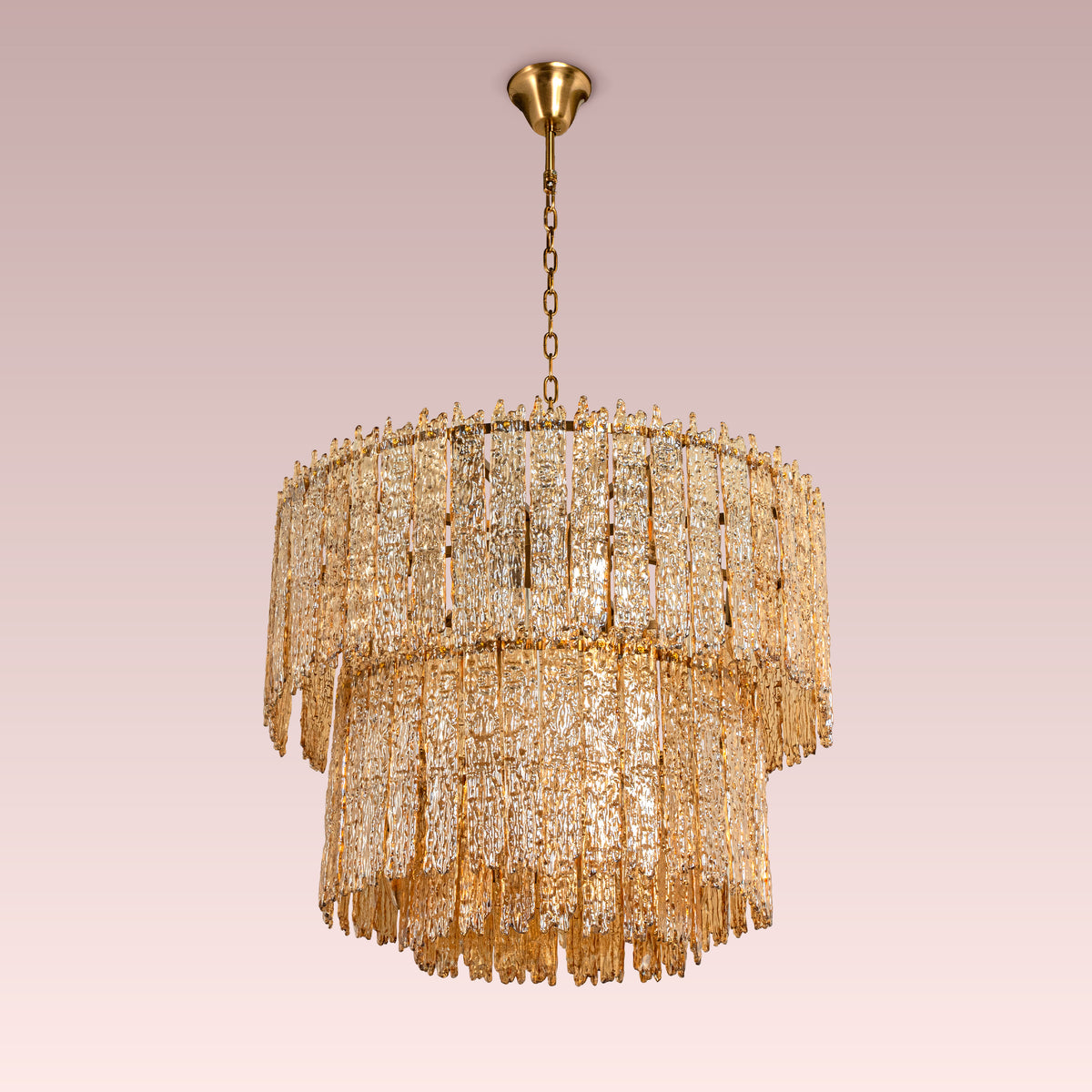 Sweeping Changes (Gold, Round, Molten Wax-Styled) Crystal Chandelier