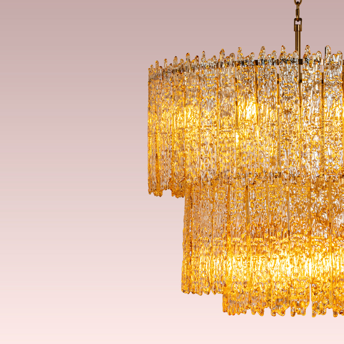 Sweeping Changes (Gold, Round, Molten Wax-Styled) Crystal Chandelier