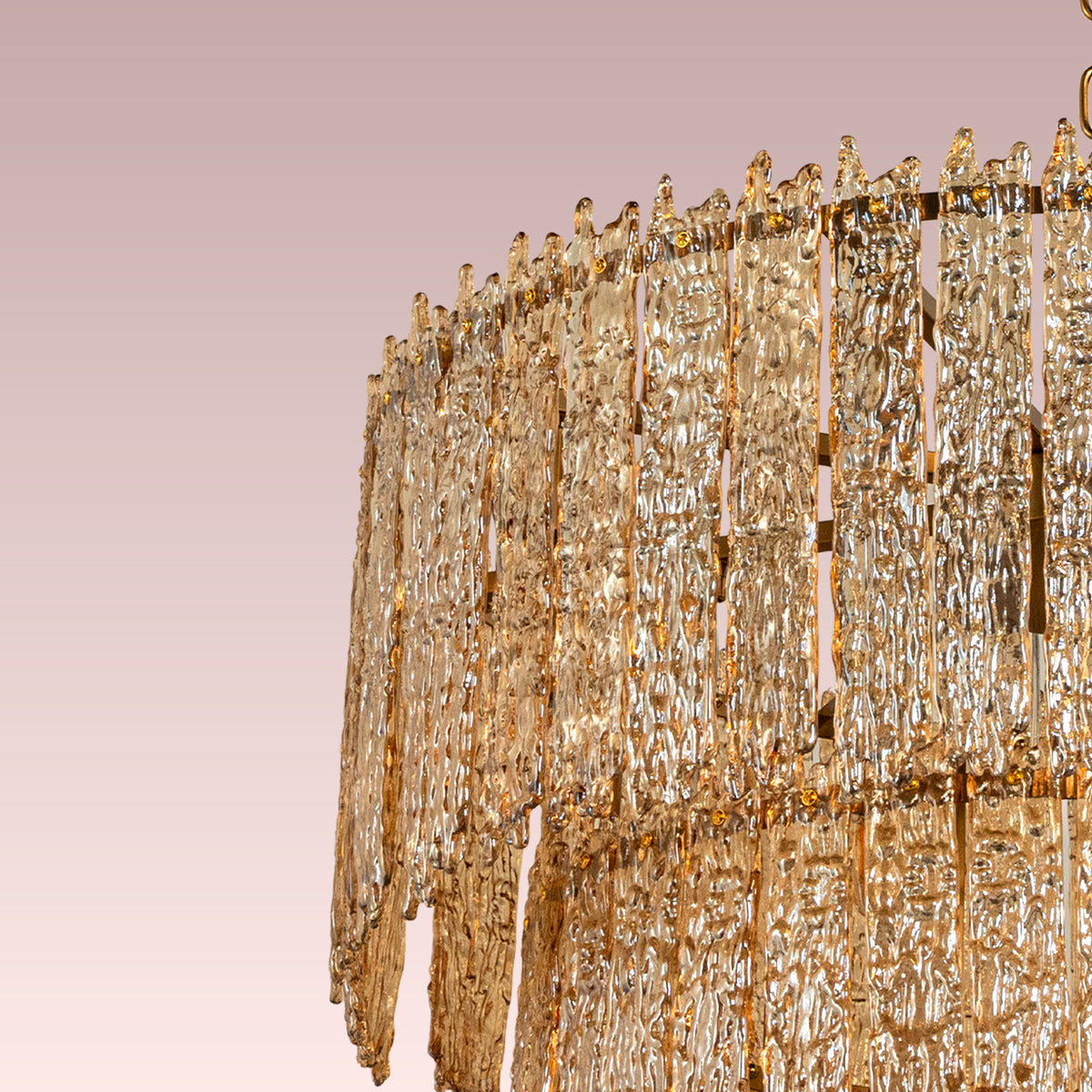 Sweeping Changes (Gold, Round, Molten Wax-Styled) Crystal Chandelier
