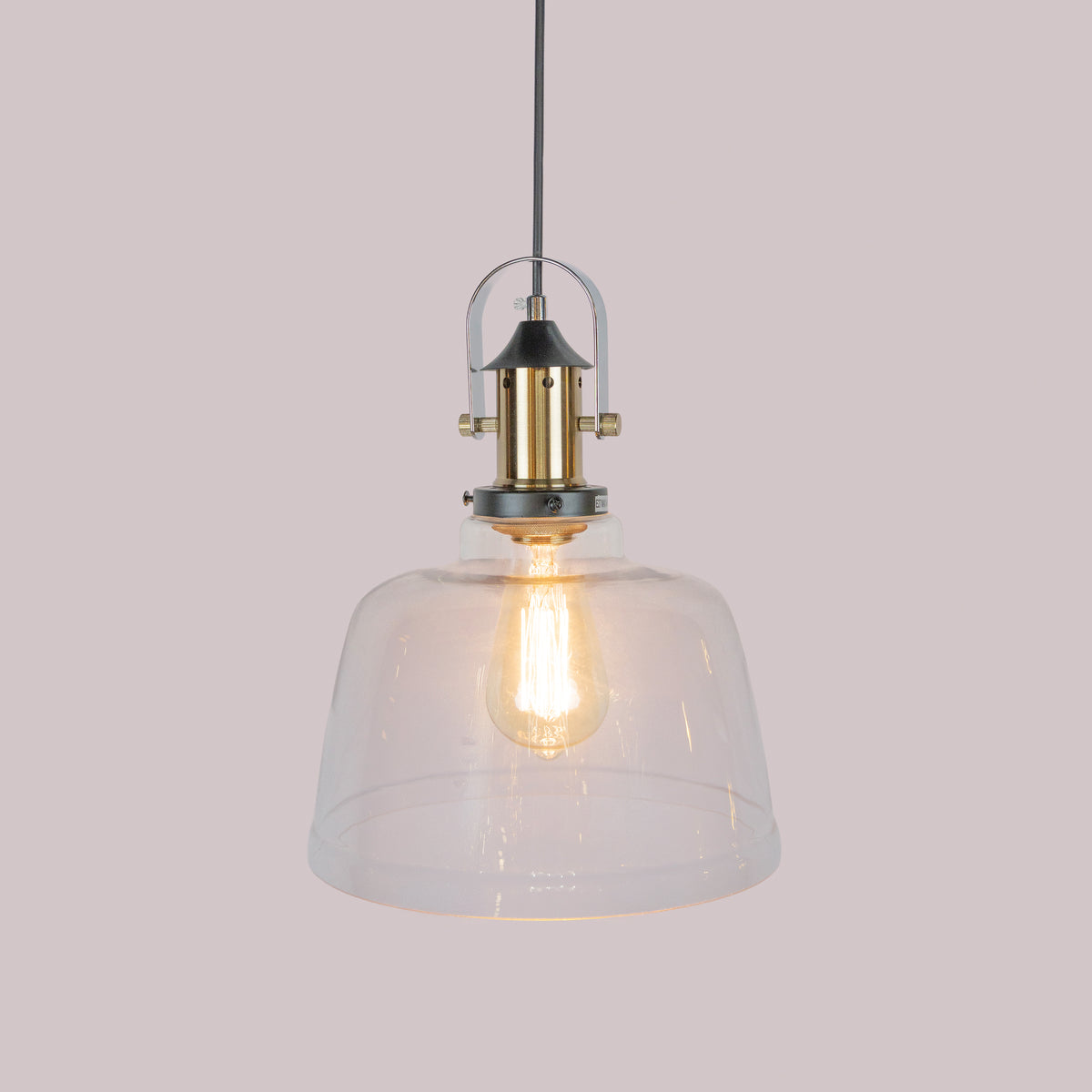 Amber Arcade (Gold, Amber) Clear Glass Pendant Light