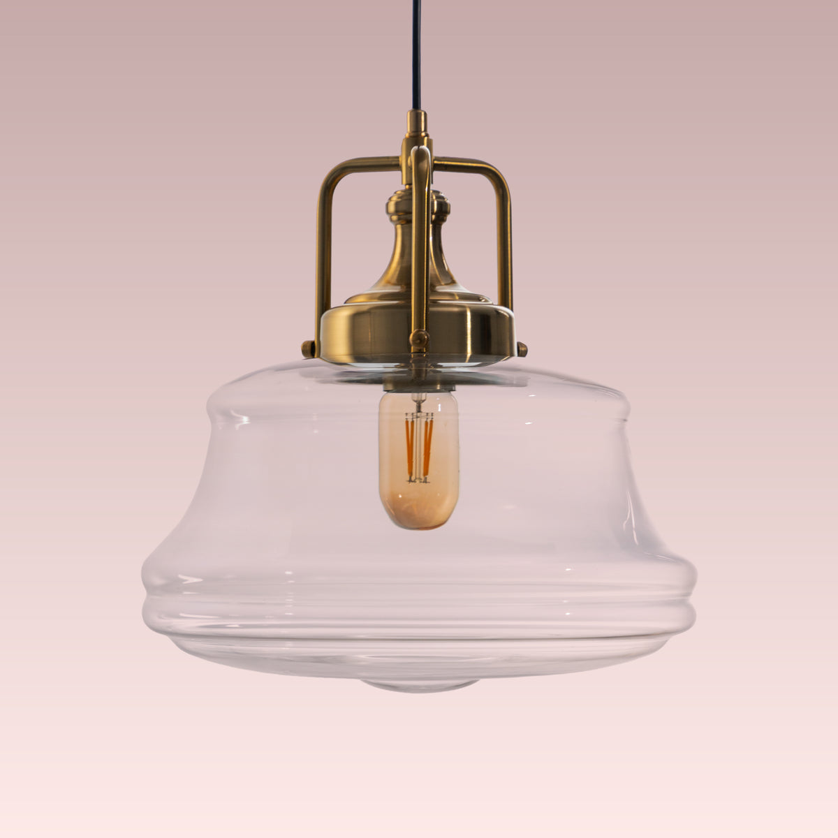 Eyes Closed (Gold, Clear) Glass Pendant Lamp