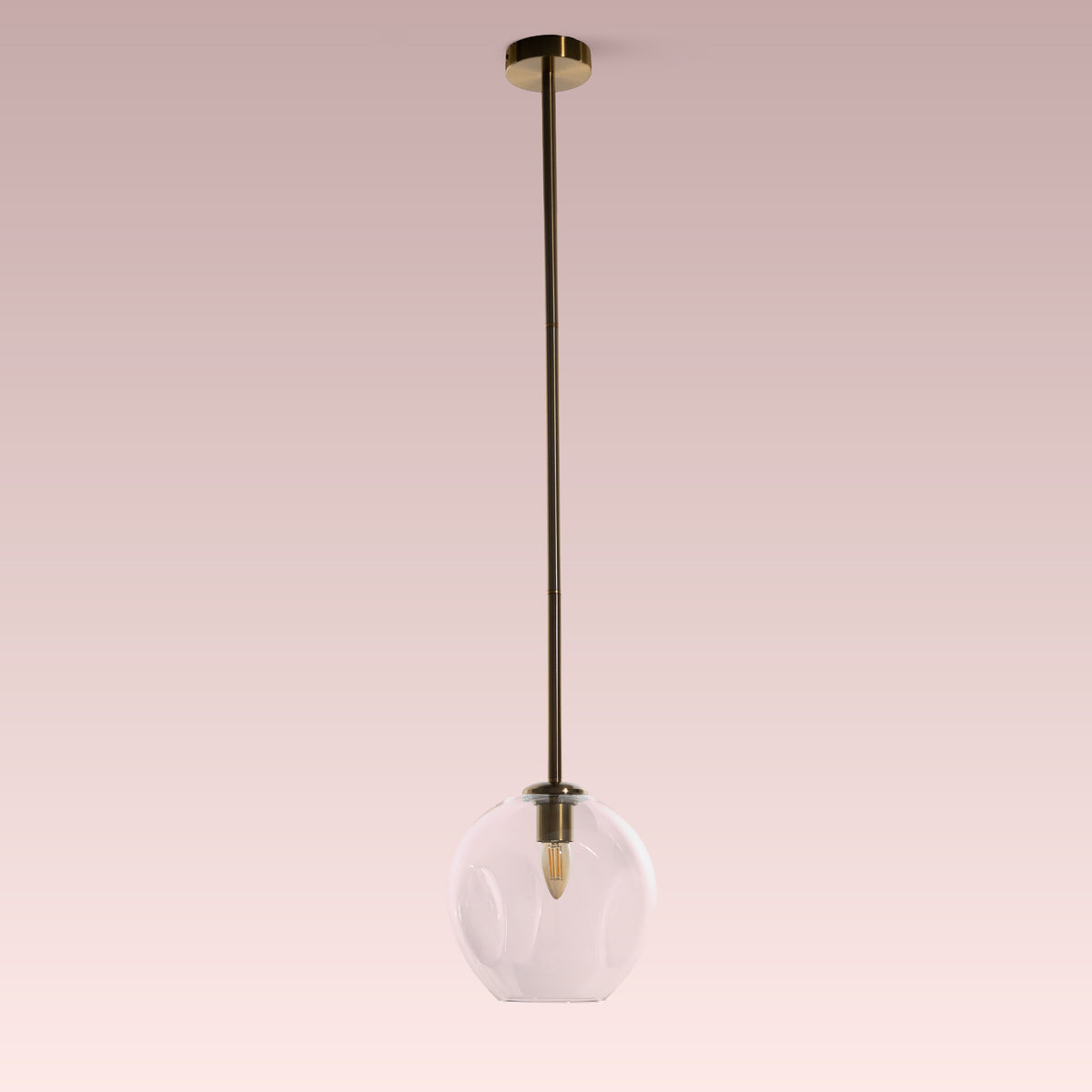 Tear Drop (Long, Clear, Gold) Glass Pendant Lamp