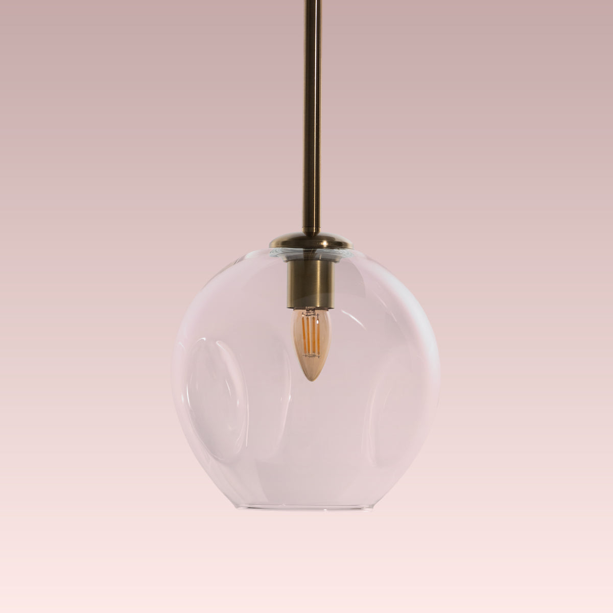 Tear Drop (Long, Clear, Gold) Glass Pendant Lamp