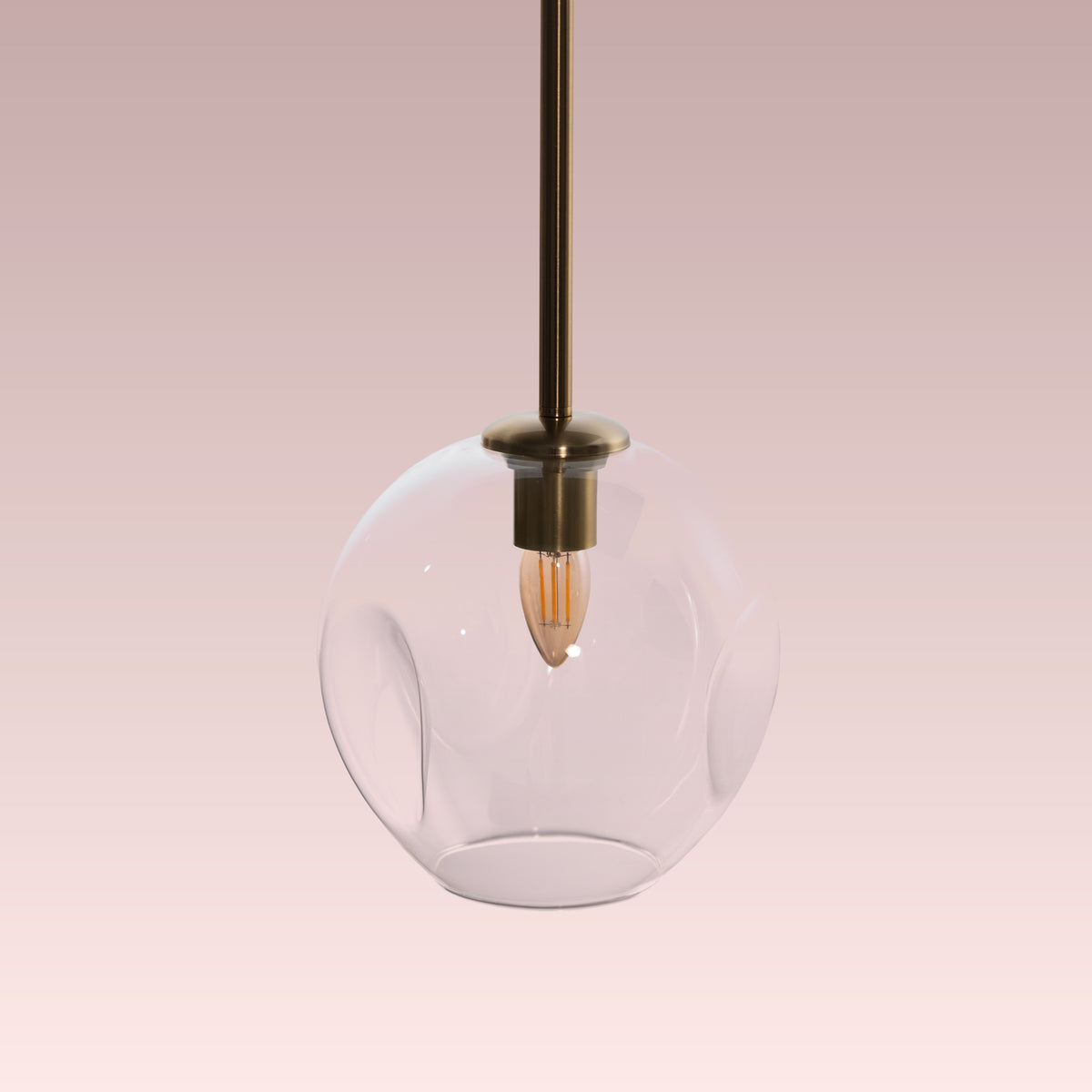 Tear Drop (Long, Clear, Gold) Glass Pendant Lamp