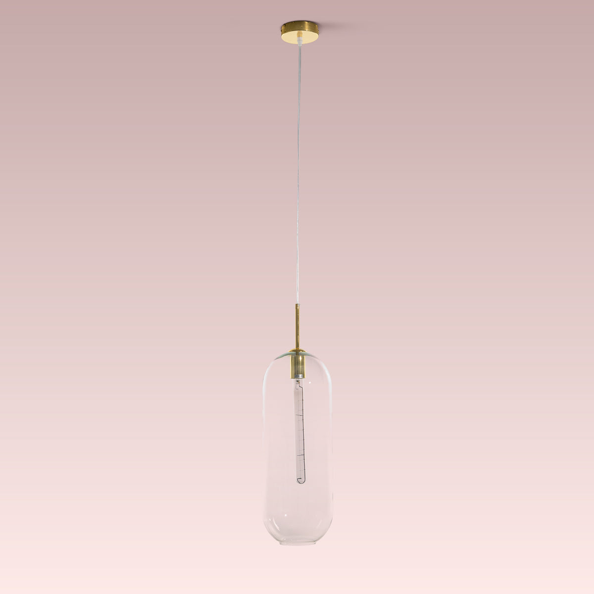 Gold Glamour (Large, Clear) Glass Pendant Light