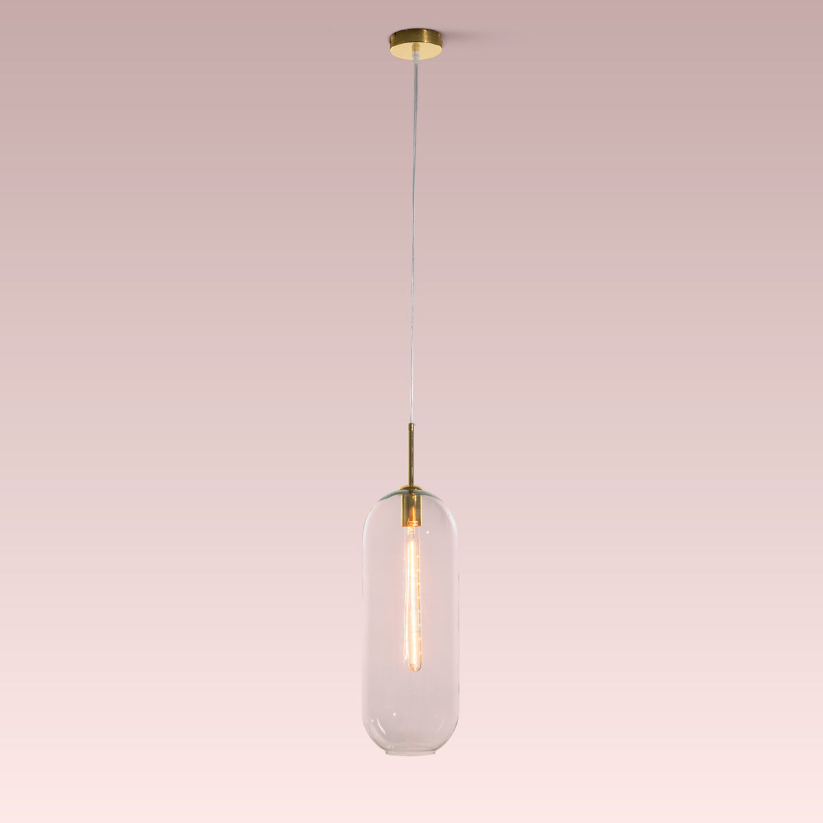 Gold Glamour (Large, Clear) Glass Pendant Light