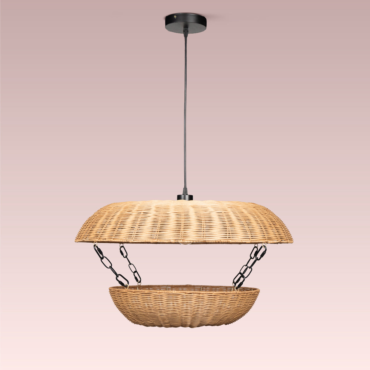 Wrapped In Light Rattan Pendant Light