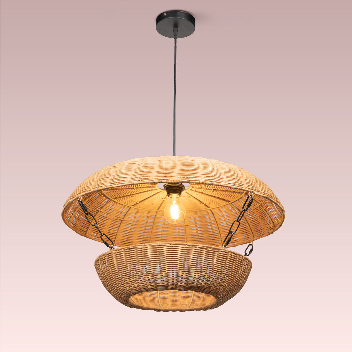 Wrapped In Light Rattan Pendant Light
