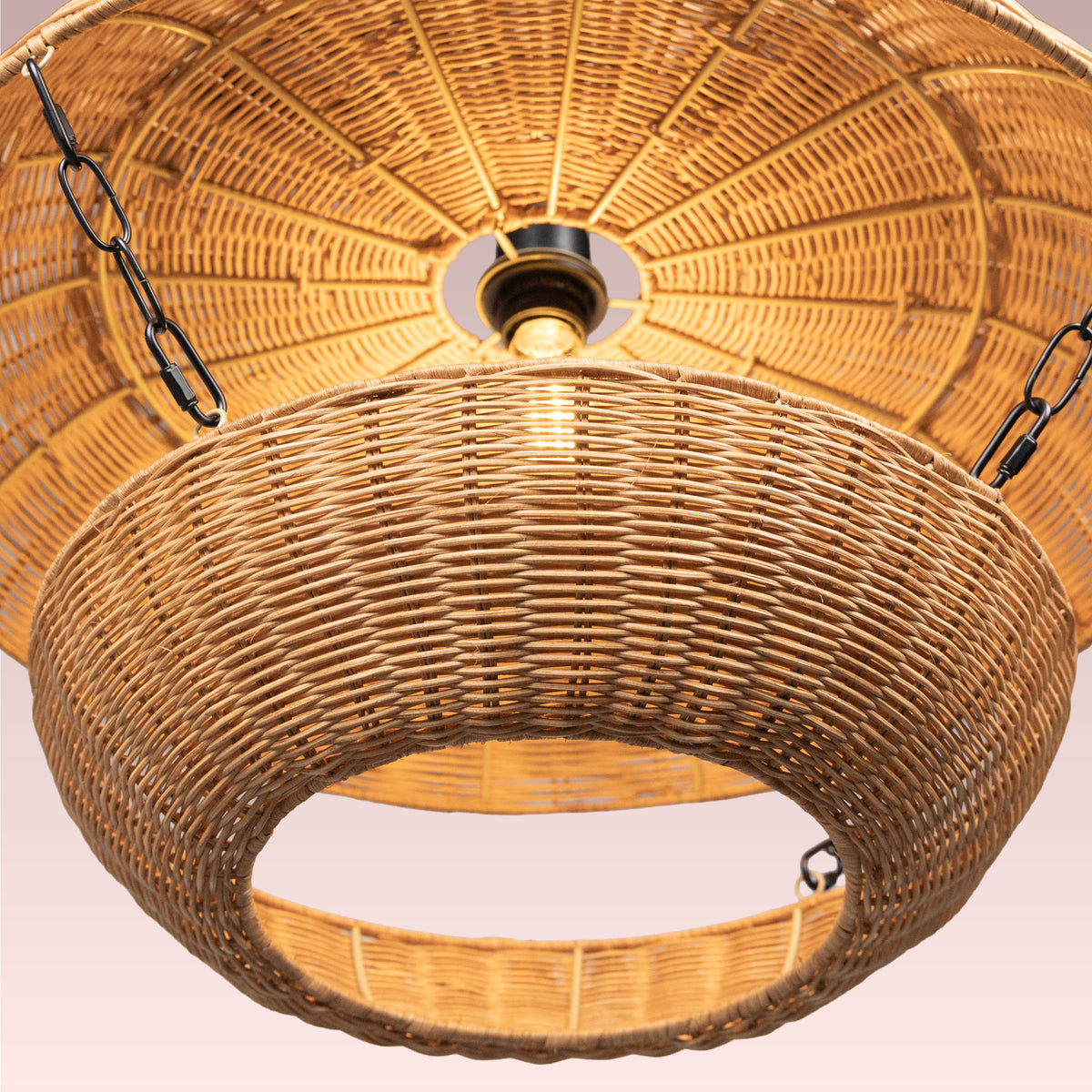 Wrapped In Light Rattan Pendant Light