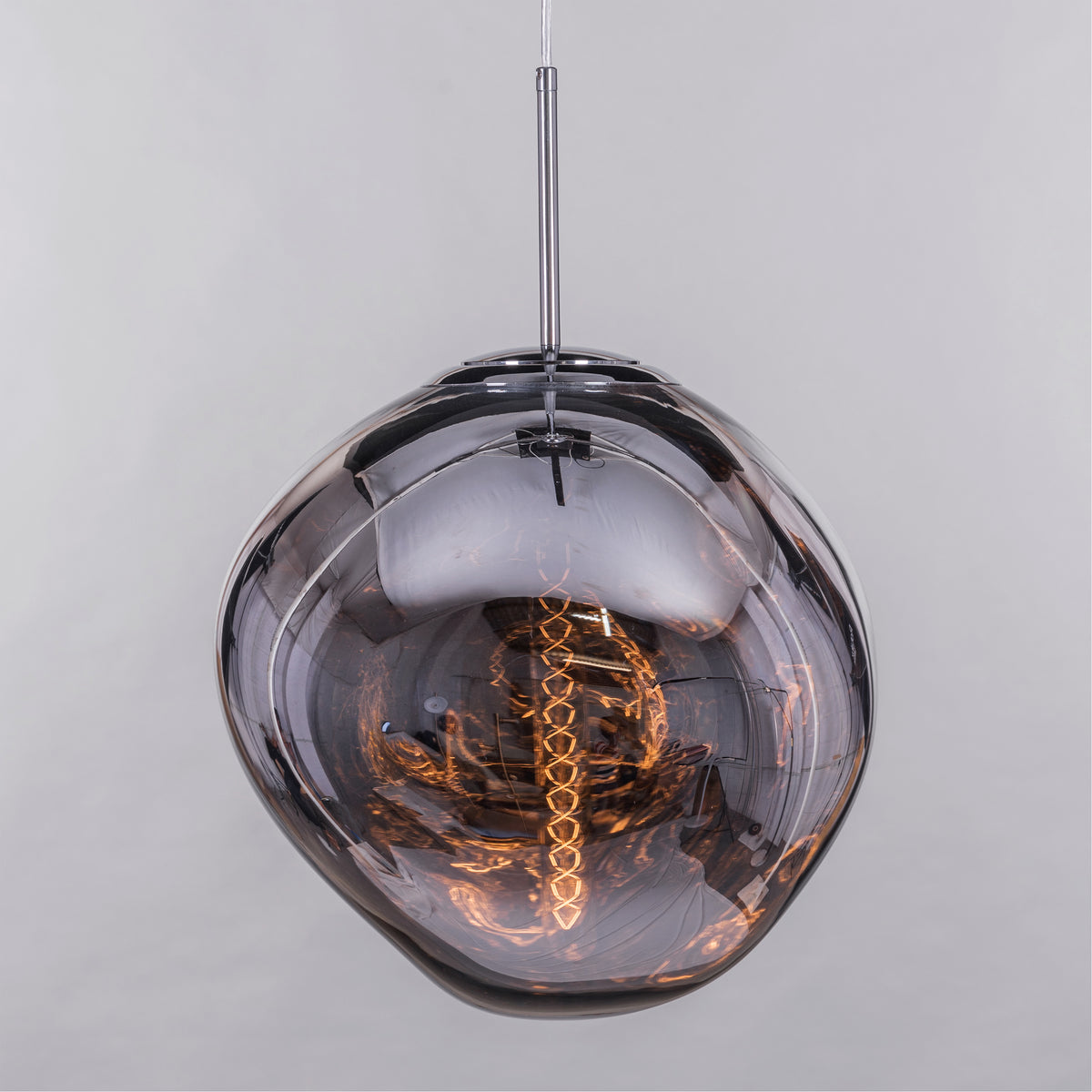 Ongoing Love (Large, Chrome, Smokey Grey) Glass Pendant Light