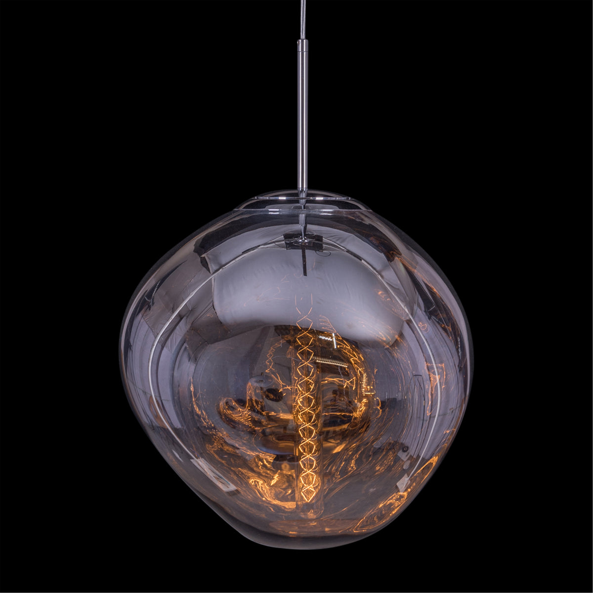 Ongoing Love (Large, Chrome, Smokey Grey) Glass Pendant Light