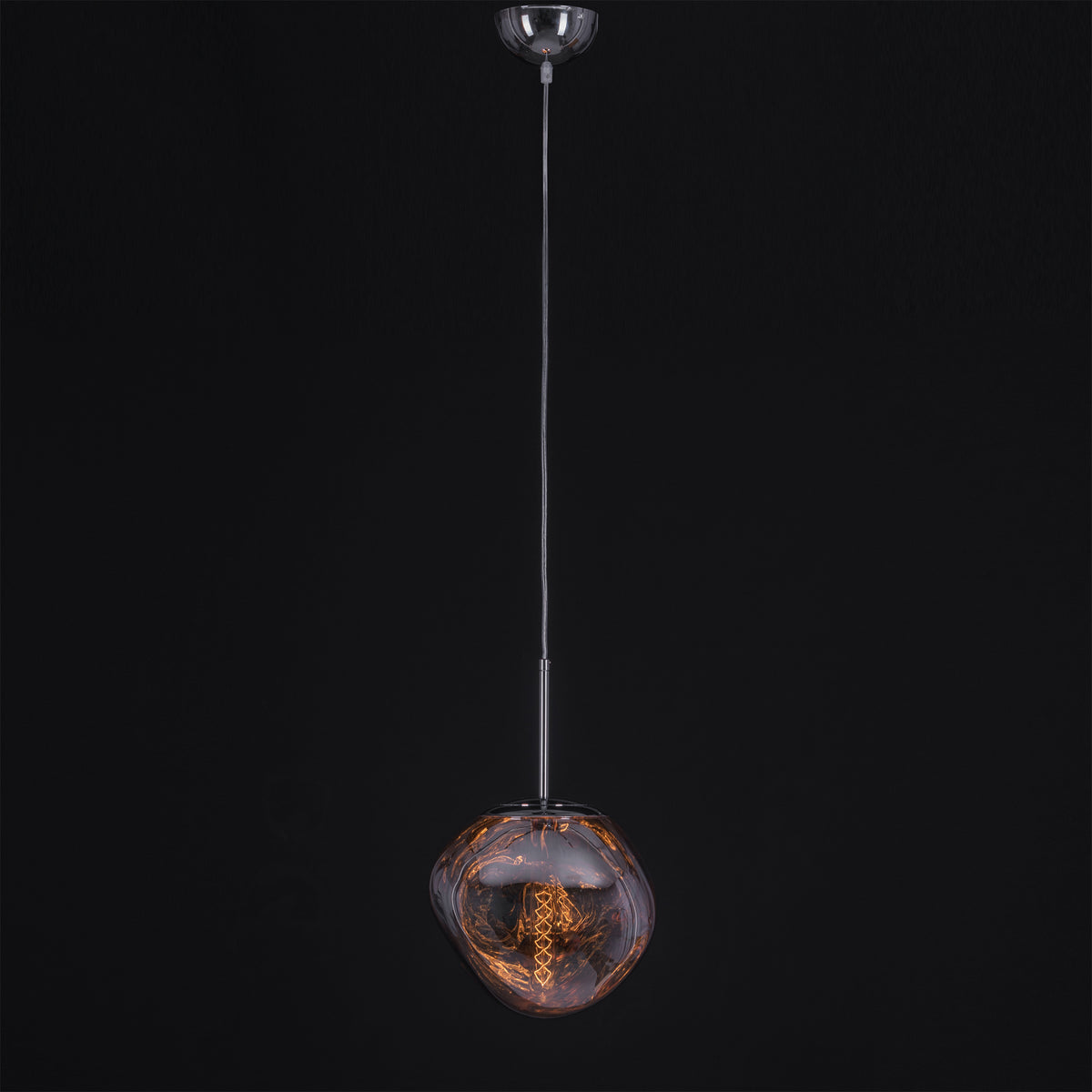 Ongoing Love (Small, Chrome, Smokey Grey) Glass Pendant Light