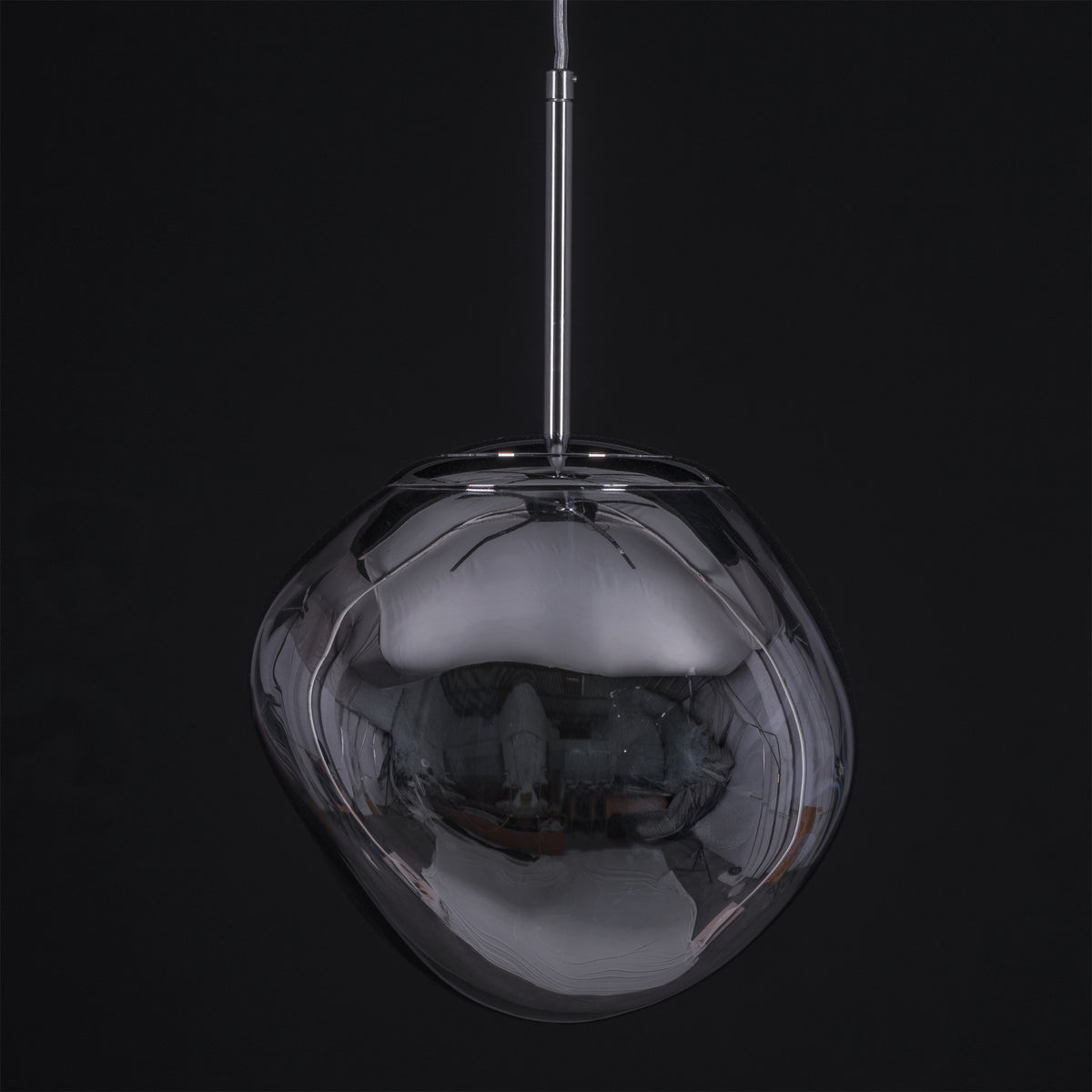 Ongoing Love (Small, Chrome, Smokey Grey) Glass Pendant Light