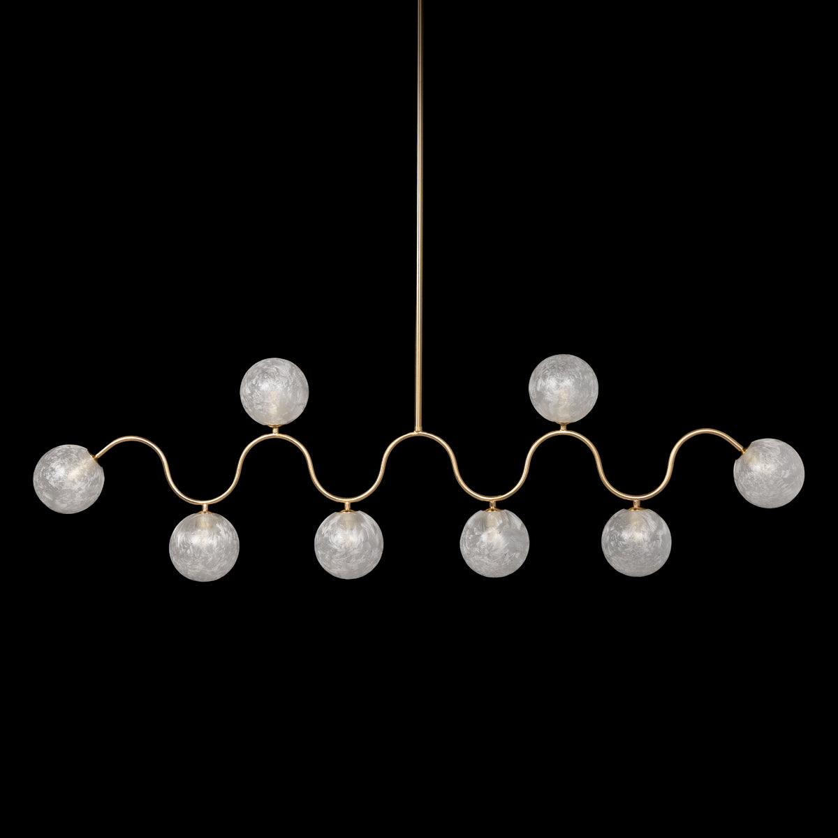City In Stillness (Gold, White) Glass Chandelier