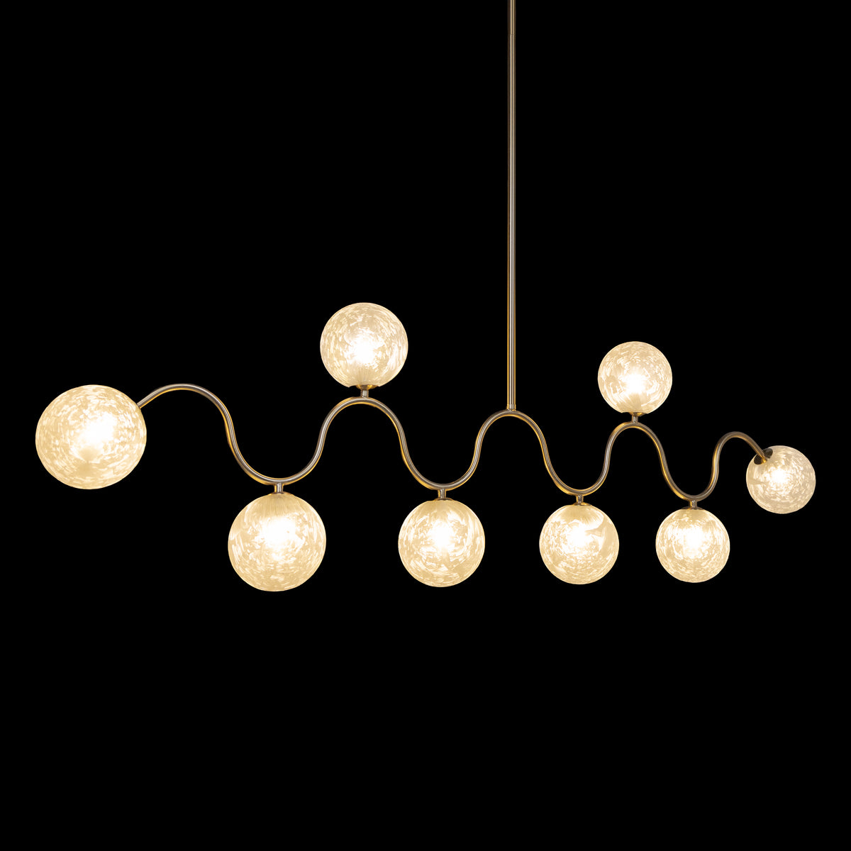 City In Stillness (Gold, White) Glass Chandelier