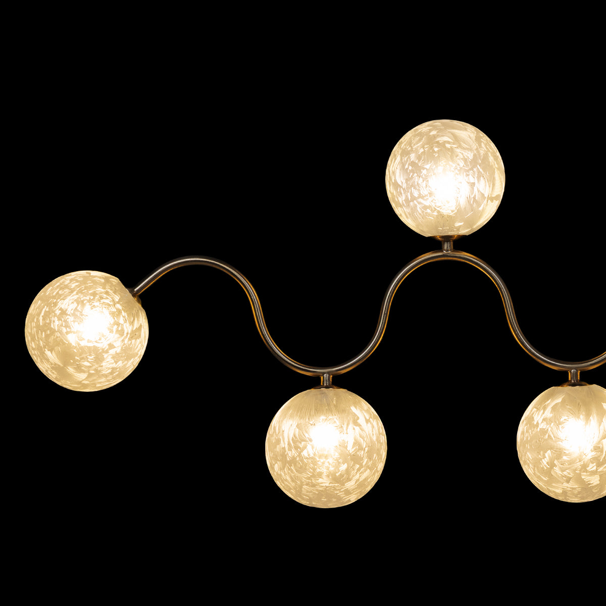 City In Stillness (Gold, White) Glass Chandelier