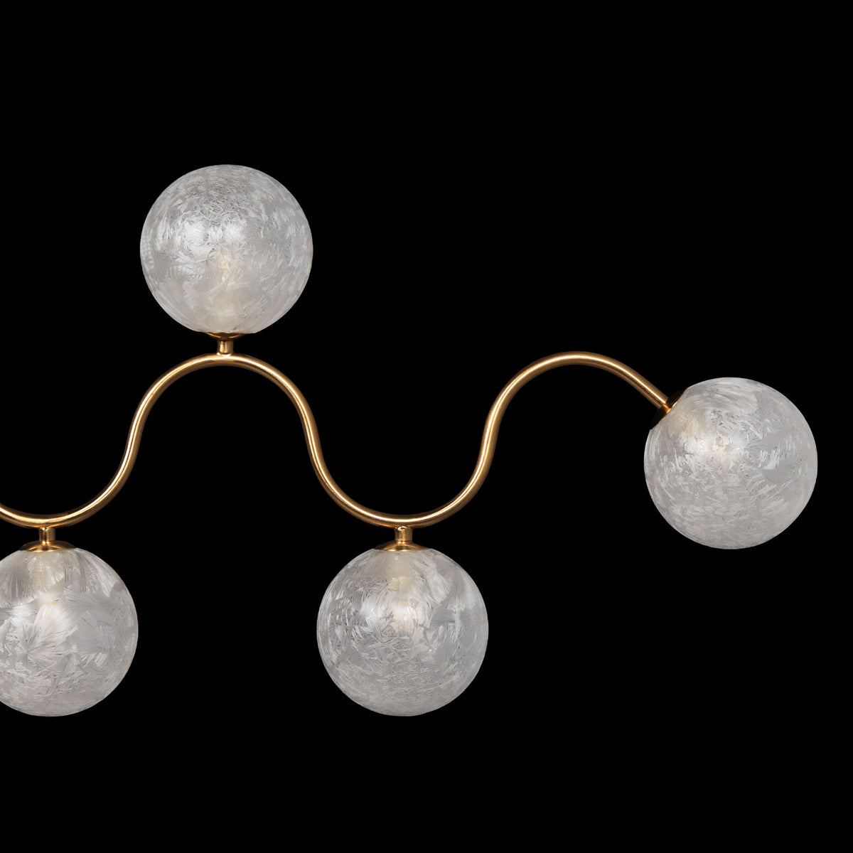 City In Stillness (Gold, White) Glass Chandelier