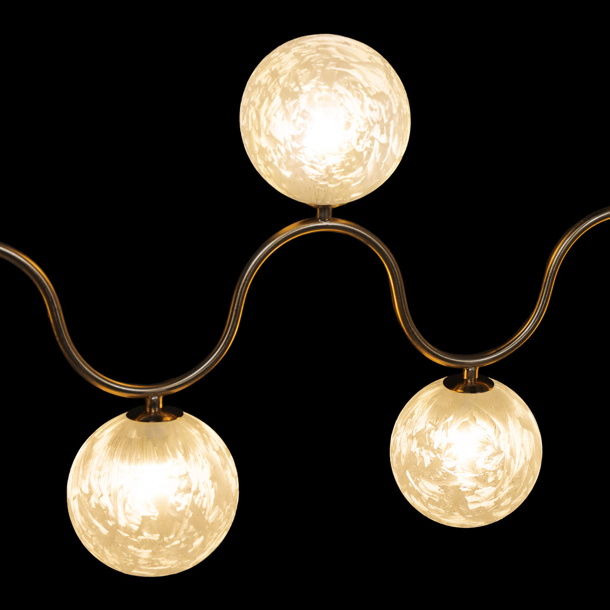 City In Stillness (Gold, White) Glass Chandelier