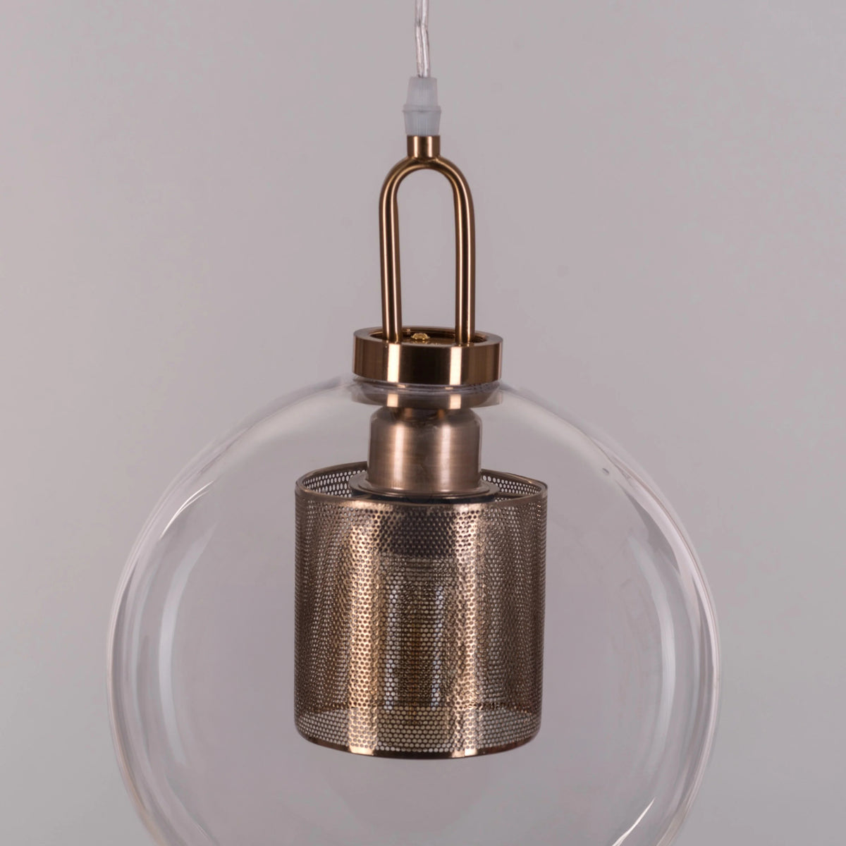 Good To Glow (Small, Gold) Clear Glass Round Pendant Light