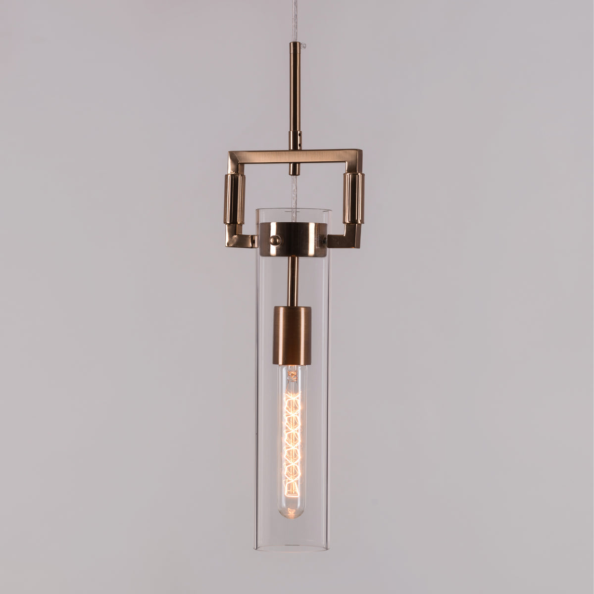 High Hopes (Long, Gold) Clear Glass Pendant Light