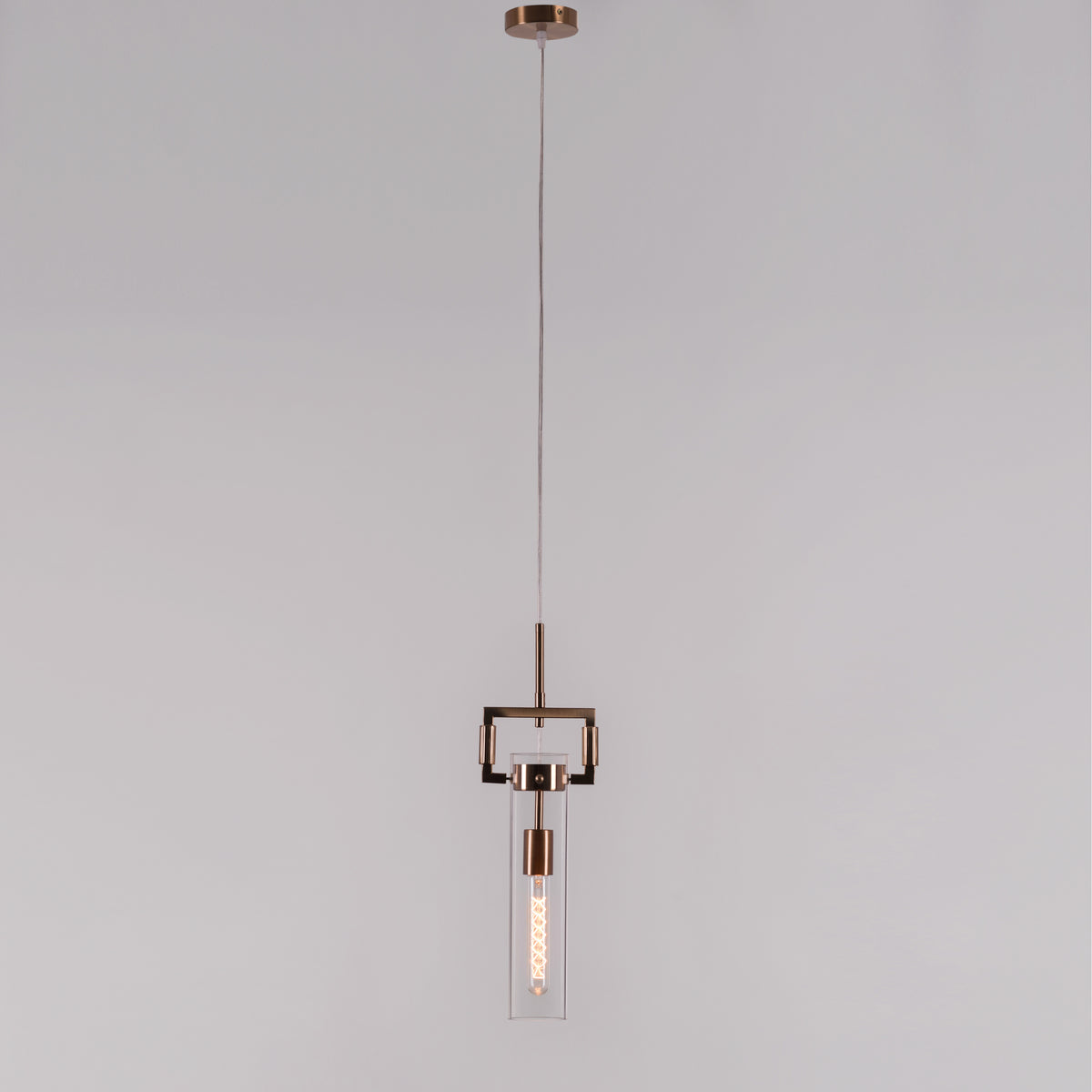 High Hopes (Long, Gold) Clear Glass Pendant Light