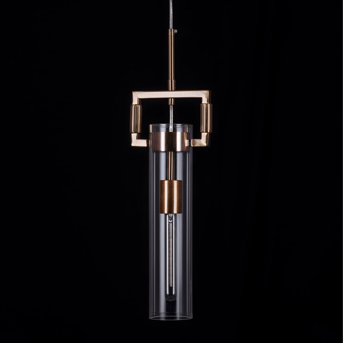 High Hopes (Long, Gold) Clear Glass Pendant Light