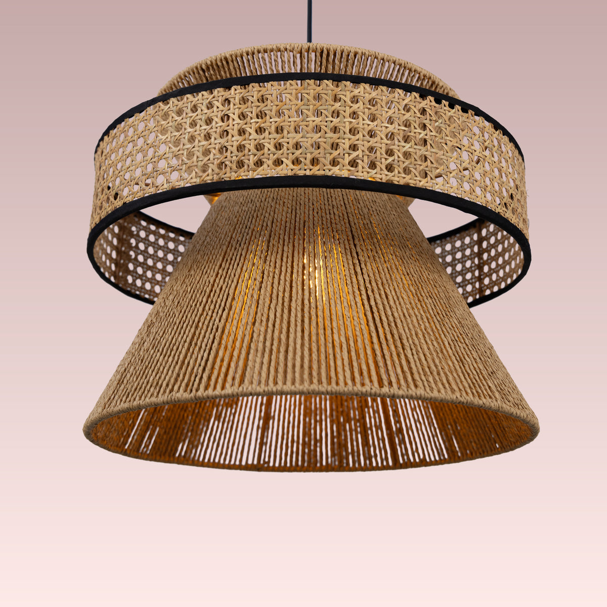 Mykonos Beam (Brown) Rattan Pendant Light