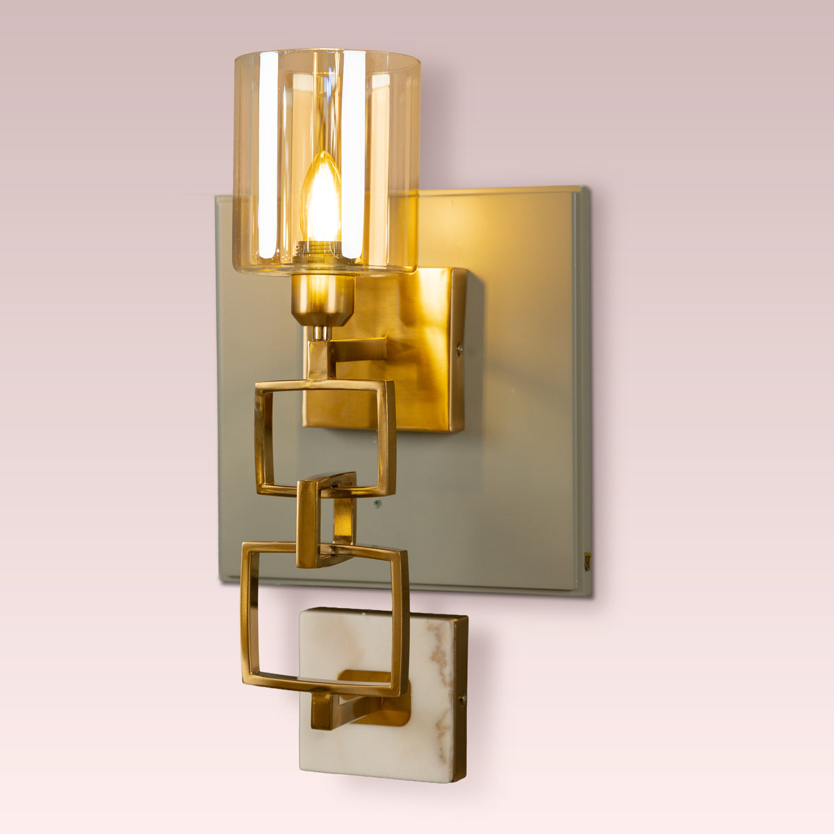 Dynasty Aurum Marble (Gold,Amber) Wall Light