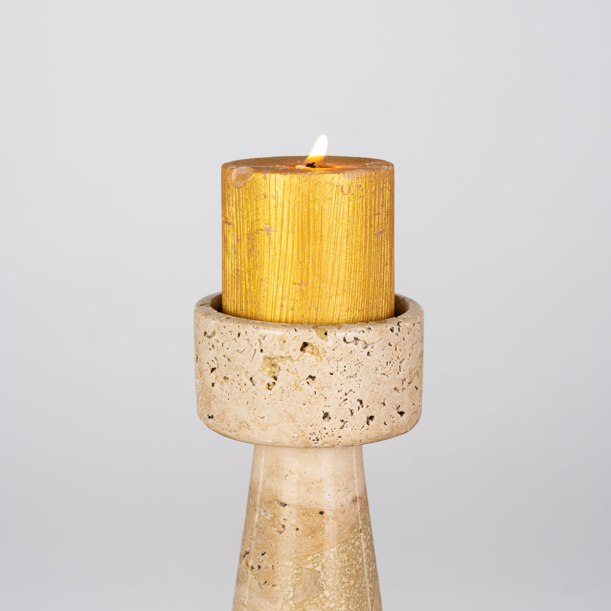 Twinning Sable (Large, Beige) Marble Candle Holder