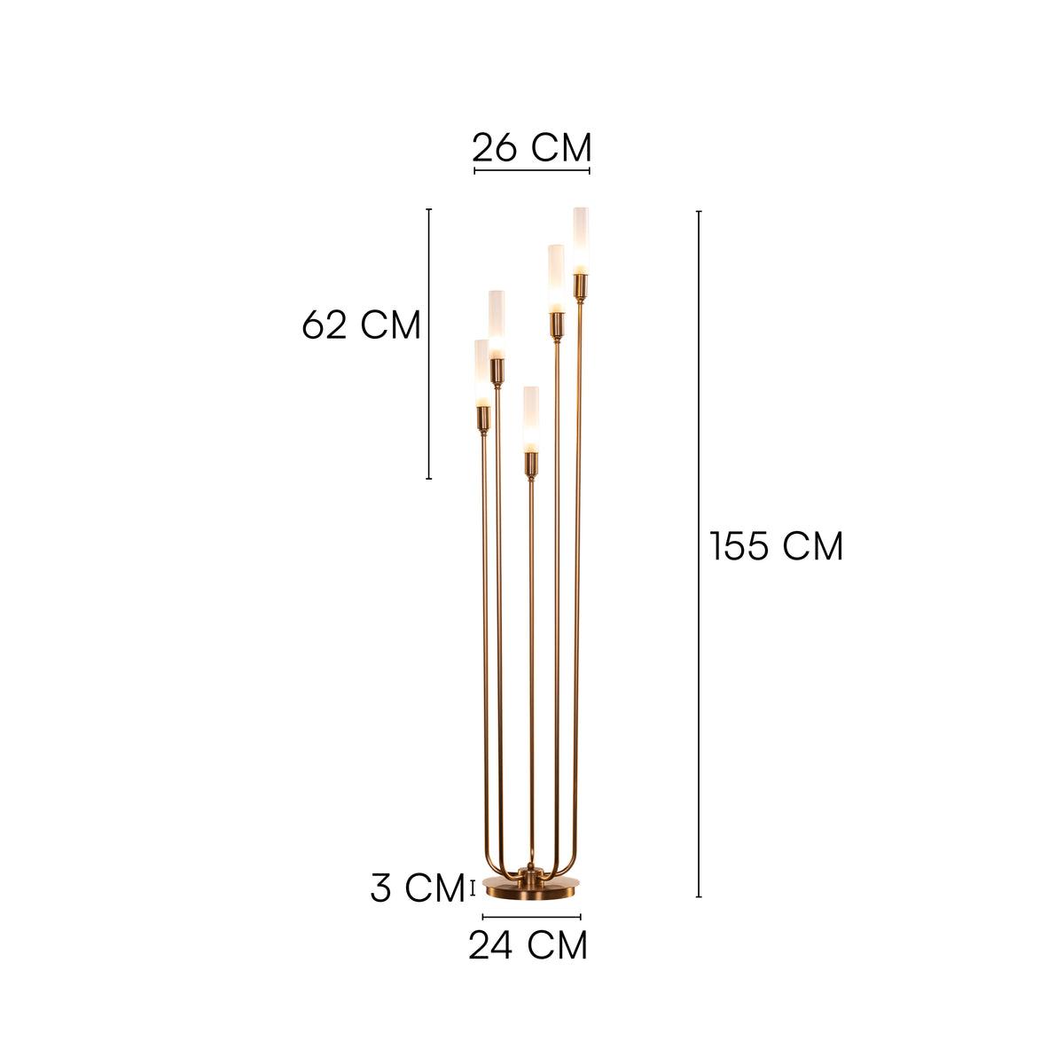 Cavendish (Gold) Frosted Glass Floor Lamp