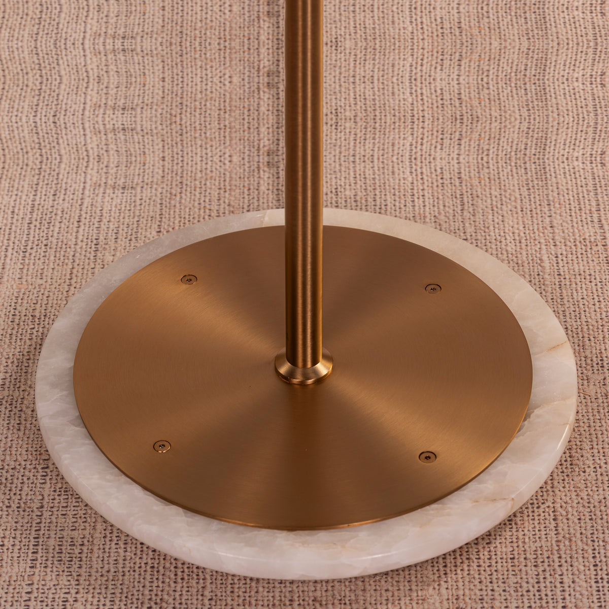 Anisora (White, Gold) 3 Color LED Natural White Spanish Alabaster Floor Lamp