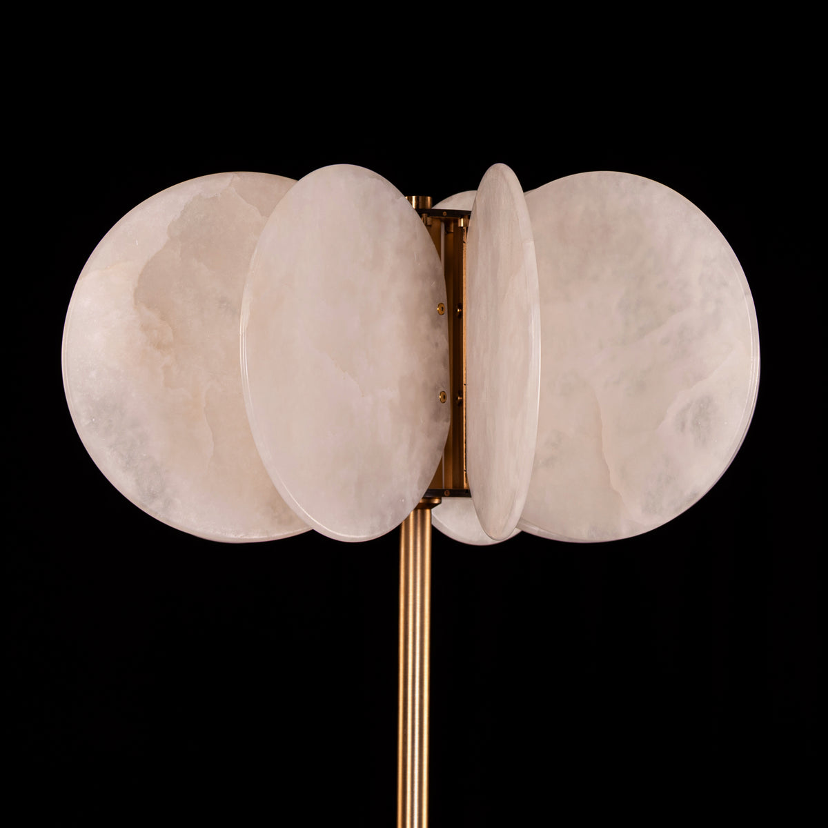 Anisora (White, Gold) 3 Color LED Natural White Spanish Alabaster Floor Lamp