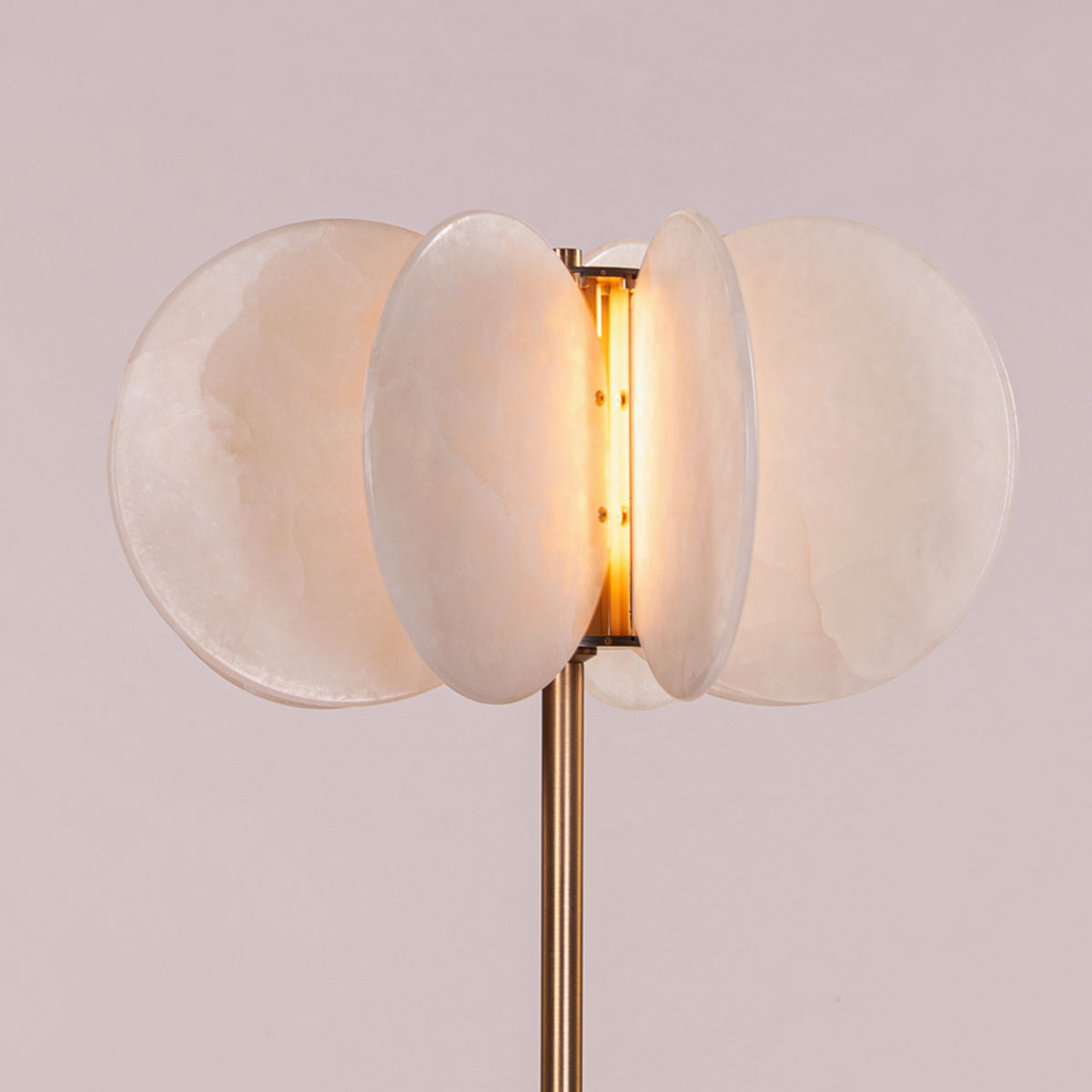 Anisora (White, Gold) 3 Color LED Natural White Spanish Alabaster Floor Lamp