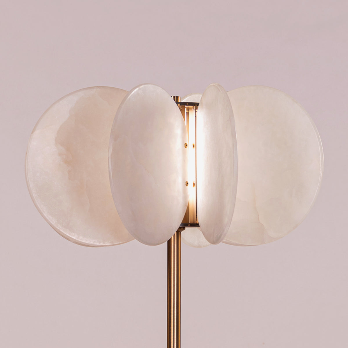 Anisora (White, Gold) 3 Color LED Natural White Spanish Alabaster Floor Lamp